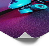 Poster Retro neon Joyeux Anniversaire signe en rose et tu (Coin)