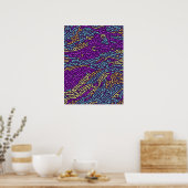 Poster Retro Neon Maze Motif - Arcade esthétique (Cuisine)