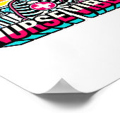 Poster Retro Neon Skeleton Nurse - Funny Éffrayant D (Coin)