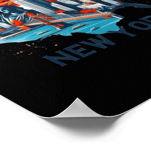 Poster Retro New York Skyline Silhouette  (Coin)