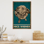 Poster Retro Nice Butt Dachshund chien citations amusante (Cuisine)