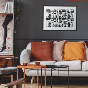 Poster Rétro n'importe quel Motif téléphonique couleur