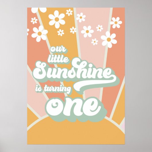Poster Rétro Notre petit soleil est une bannière d'annive (Devant)