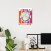 Poster Retro N'Oubliez Jamais Pluto Funny Space Science (Bureau à domicile)