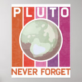 Poster Retro N'Oubliez Jamais Pluto Funny Space Science (Devant)