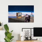 Poster Retro Nuclear Family Poster: Mid-Century Space Art (Bureau à domicile)