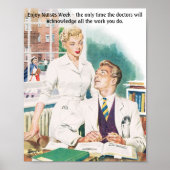 Poster Retro Nurses - Enjoy Nurses Week, (Devant)