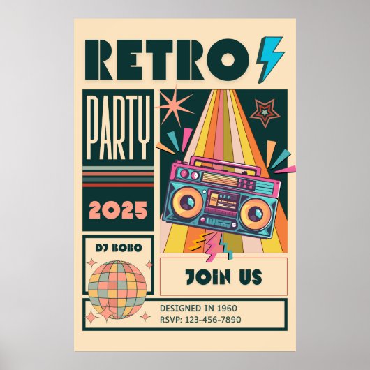 POSTER RETRO PARTY (Devant)