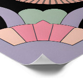 Poster Retro Pastel Floral Mandala Symmetry (Coin)