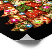 Poster Retro Patchwork Bow Christmas,rustic Country Chris (Coin)