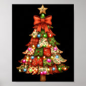 Poster Retro Patchwork Bow Christmas,rustic Country Chris (Devant)
