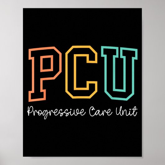 Poster Retro Pcu Progressive Care Unit Rn Nurse Nursing W (Devant)