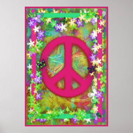 Poster Retro Peace (Devant)