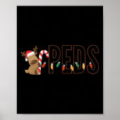 Poster Retro Pediatrics Christmas Lights Reindeer Peds Nu (Devant)