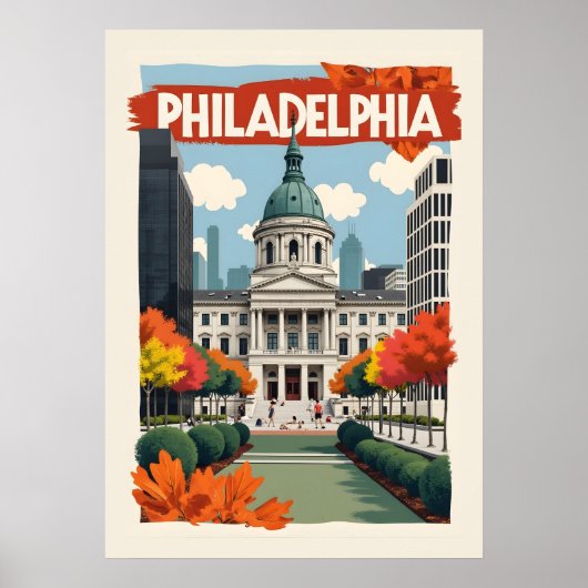 Poster Retro Philadelphie (Devant)