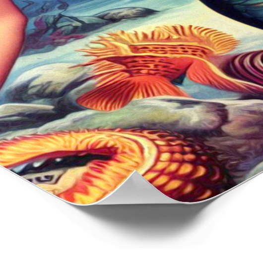 Poster Retro Pin de sirène (Coin)