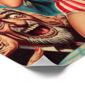 Poster Rétro Pin-up et Monstres (Coin)