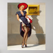 Poster Retro Pin-Up Girl (Devant)