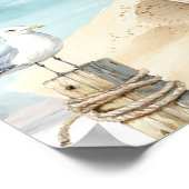 Poster Retro Pink Blue Surfboard Summer Vibes Watercolor (Coin)