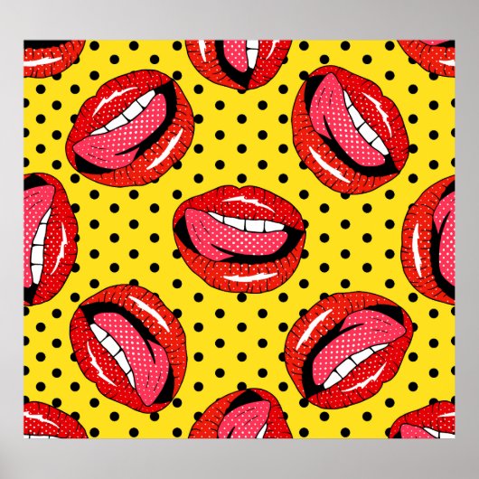 Poster Retro Pop Art : Badges de patchs de dessin (Devant)