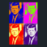 Poster Retro Pop Art JFK John F. Kennedy<br><div class="desc">Image numérique de l'ancien président américain John F. Kennedy Pop Art - Histoire et politique américaines Affiches</div>