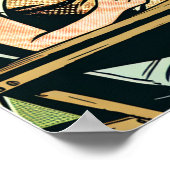 Poster Retro Pop Art Lady sur la plage (Coin)