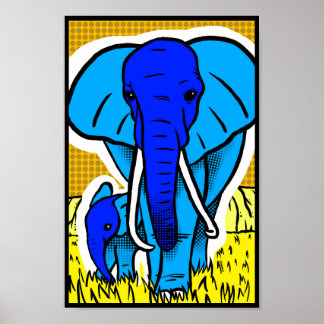 Poster Retro Popart Elephant