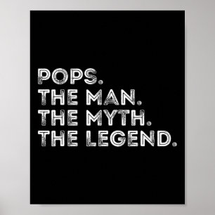 Poster Retro Pops The Man The Myth The Legend Fête des pè
