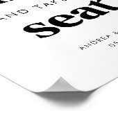 Poster Retro Prenez une photo et prenez un siège Mariage (Coin)