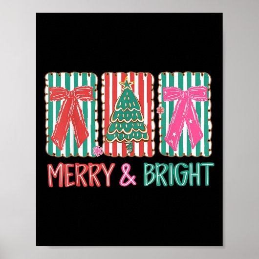 Poster Retro Preppy Merry And Bright Girly Coquette Chris (Devant)