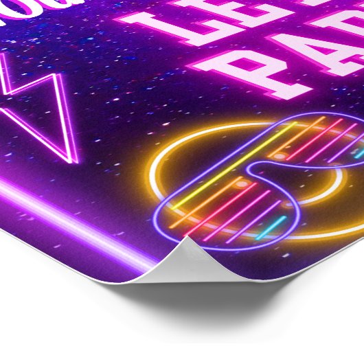 Poster Retro Preppy Smile Y2K Face rose Neon Glow Party (Coin)