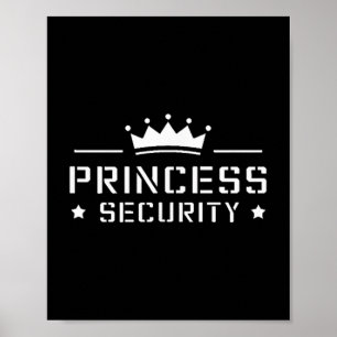 Poster Retro Princess Sécurité Garçons Frère Anniversaire