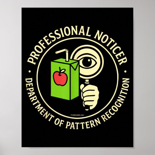 Poster Retro Professional Noticer Department Of Pattern R (Devant)