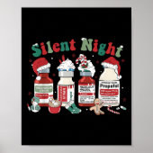 Poster Retro Profol Silent Night Icu Nurses Funny Merry C (Devant)