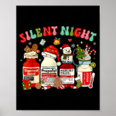 Poster Retro Profol Silent Night Icu Nurses Funny Merry C (Devant)