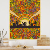 Poster Retro Psychedelic Music Festival Wall Art - les an (Cuisine)