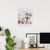 Poster Retro Purple Daisy Anniversaire Photo Milestone Po (Bureau à domicile)