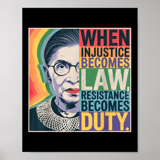 Poster Rétro Quand L'Injustice Devient La Résistance À La (Devant)