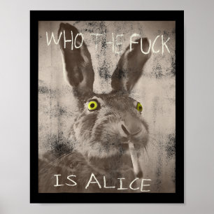 Poster Rétro Qui Est Alice Drôle Lapin