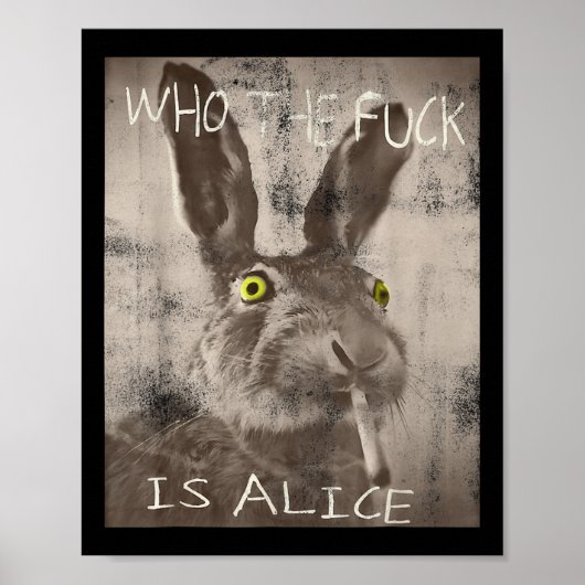 Poster Rétro Qui Est Alice Drôle Lapin (Devant)