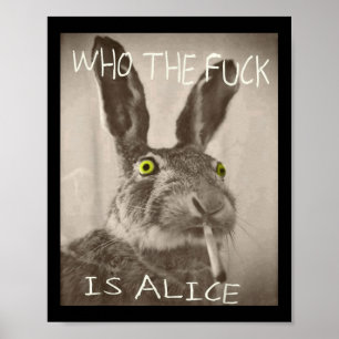 Poster Rétro Qui F_ck Est Alice Funny Rabbit
