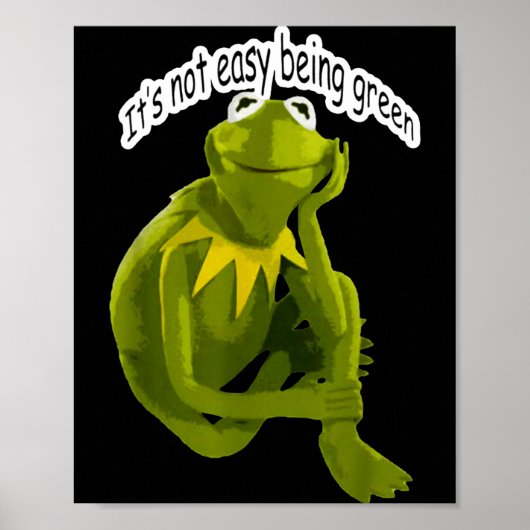 Poster Retro Quote Its Not Easy Being Green Funny Frog An (Devant)
