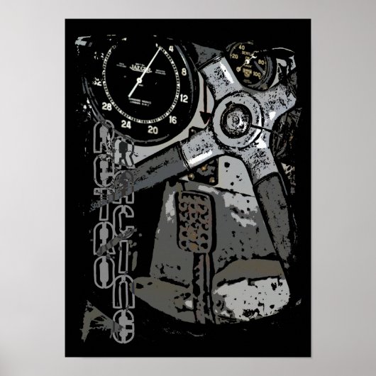 Poster Retro Racing Oldtimer Détails Design graphique (Devant)