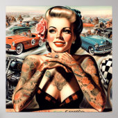 Poster Retro Racing Pin-up (Devant)