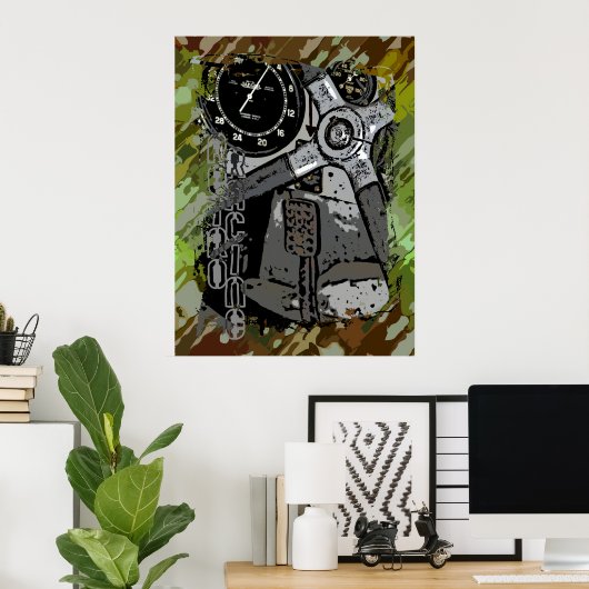 Poster Retro Racing - splatter vert (Bureau à domicile)