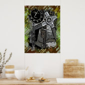 Poster Retro Racing - splatter vert (Cuisine)