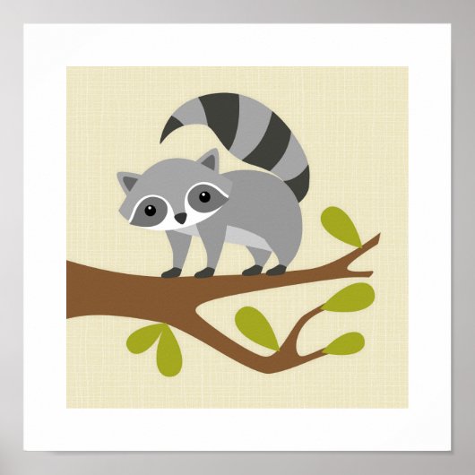 Poster Retro Racoon (Devant)