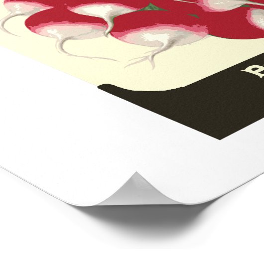 Poster Retro Radish Vegetable Seed Packet Imprimer (Coin)