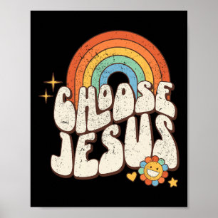 Poster Retro Rainbow Super Choisissez Jesus Christian Rel