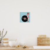 Poster Retro Record Pin-up Girl (Cuisine)